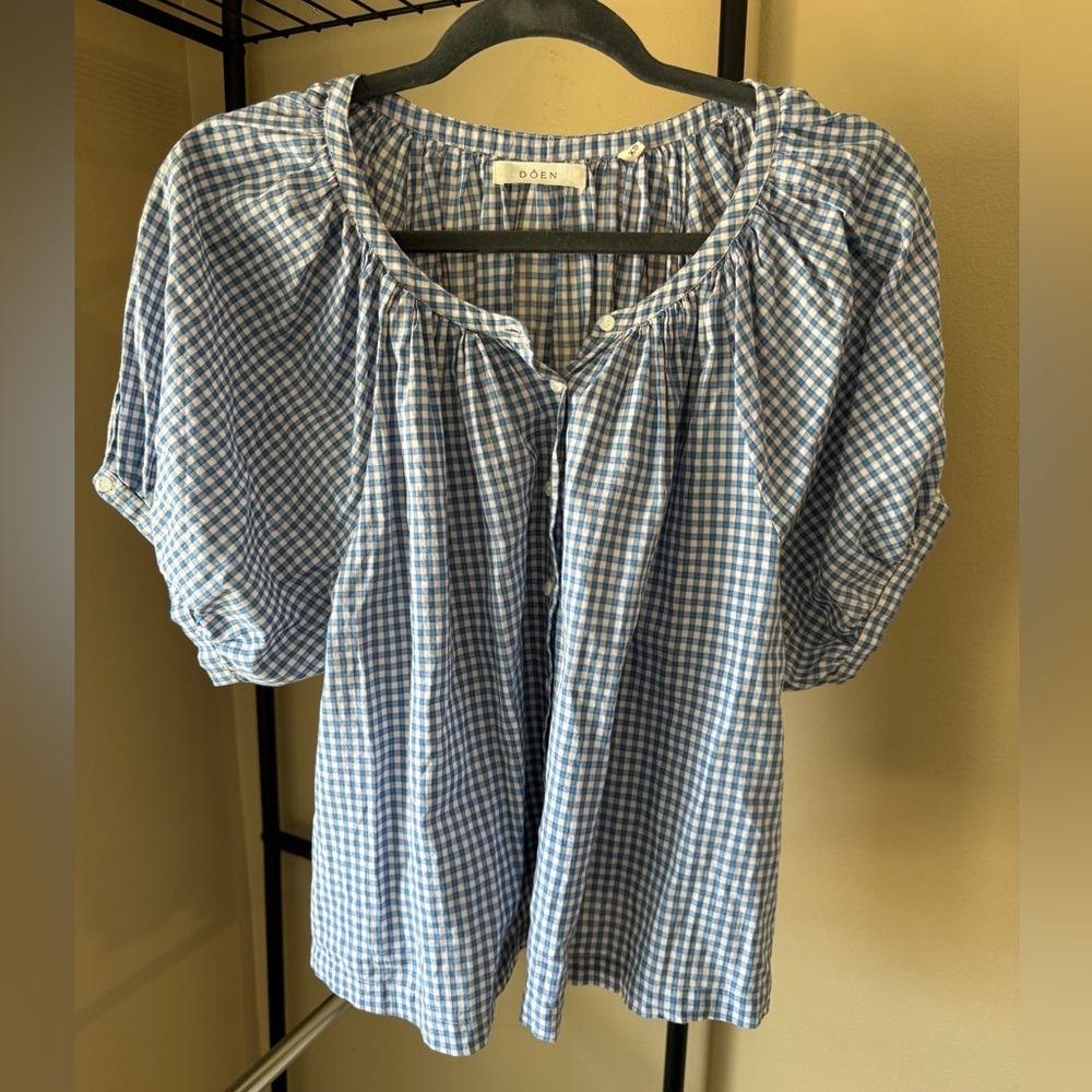 Doen June XS blue and pink gingham